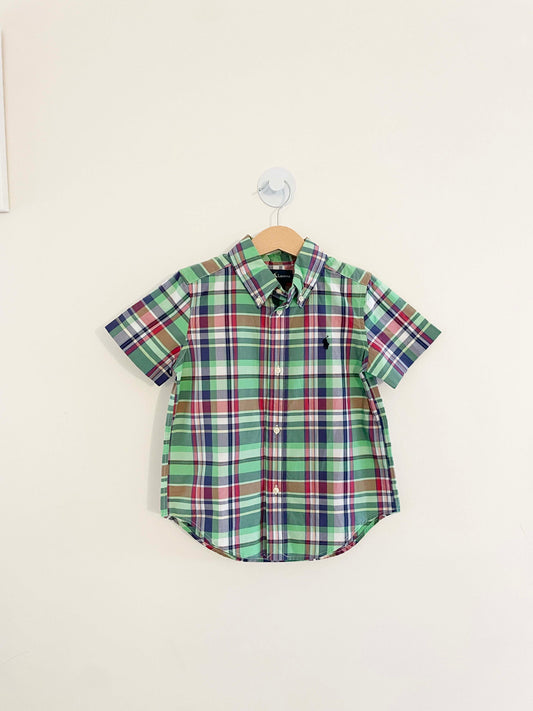 Ralph Lauren Plaid Button Down Top / 3Y