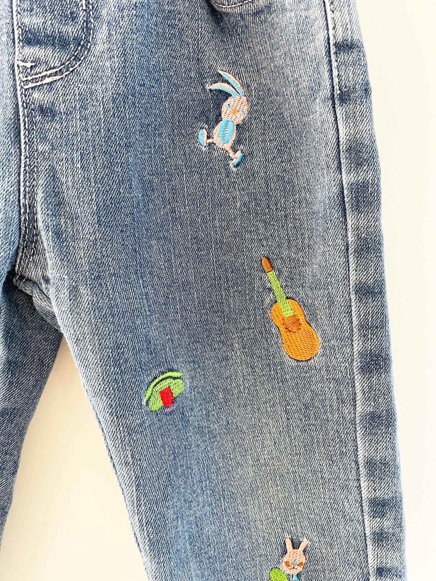 Assorted Brands Embroidered Denim Pants / 2Y