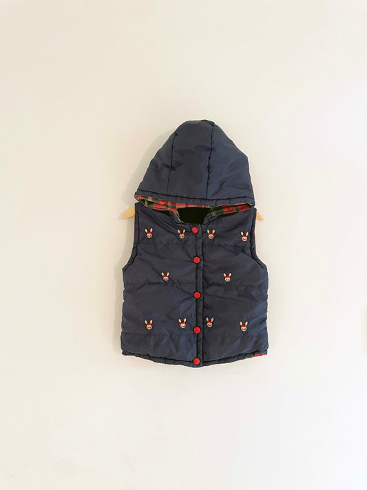 Assorted Brands Embroidered Bunnies Puffer Vest / 4Y