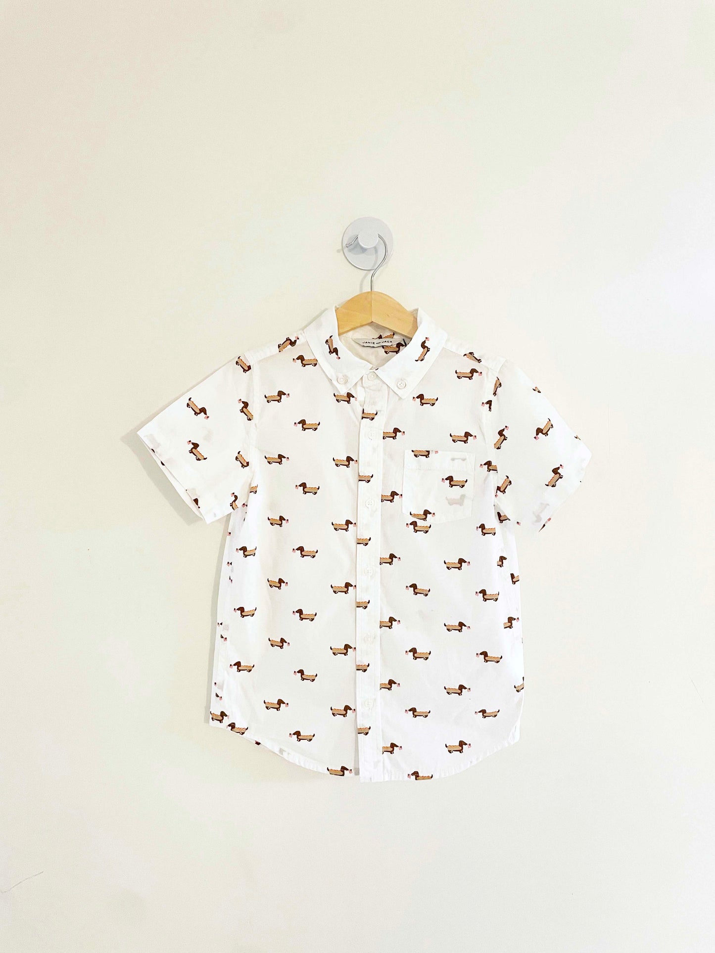 Janie & Jack Printed Button Down / 7Y