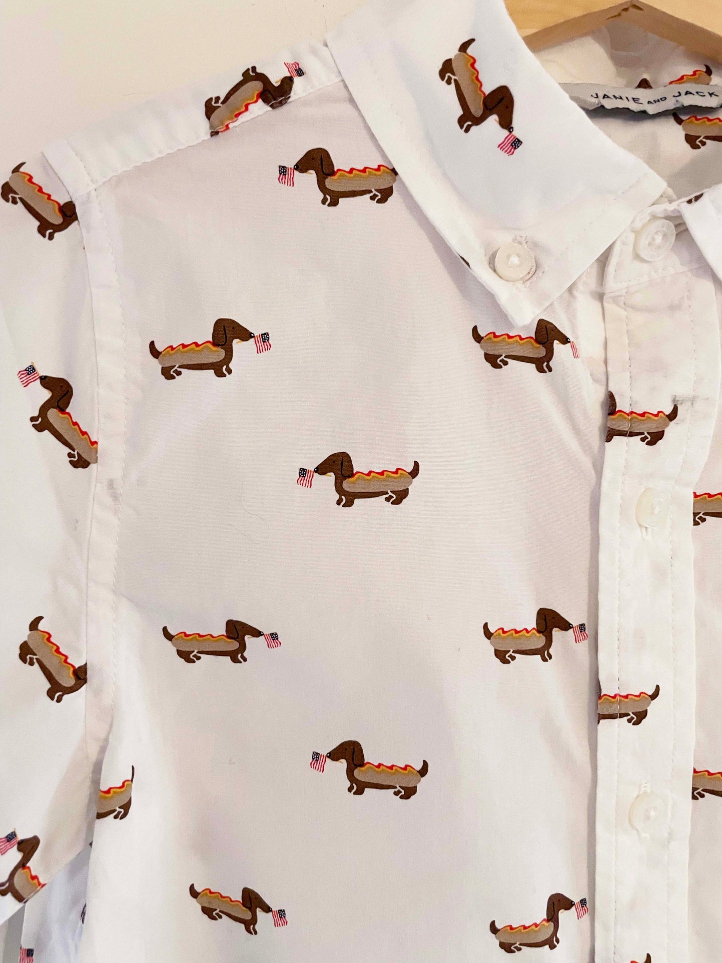 Janie & Jack Printed Button Down / 7Y