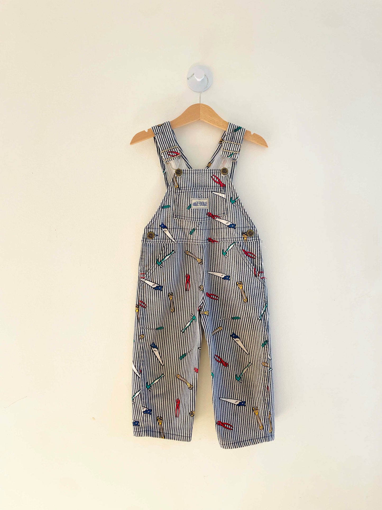Vintage Okie Dokie Striped Overall / 3Y
