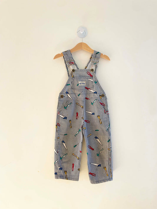 Vintage Okie Dokie Striped Overall / 3Y