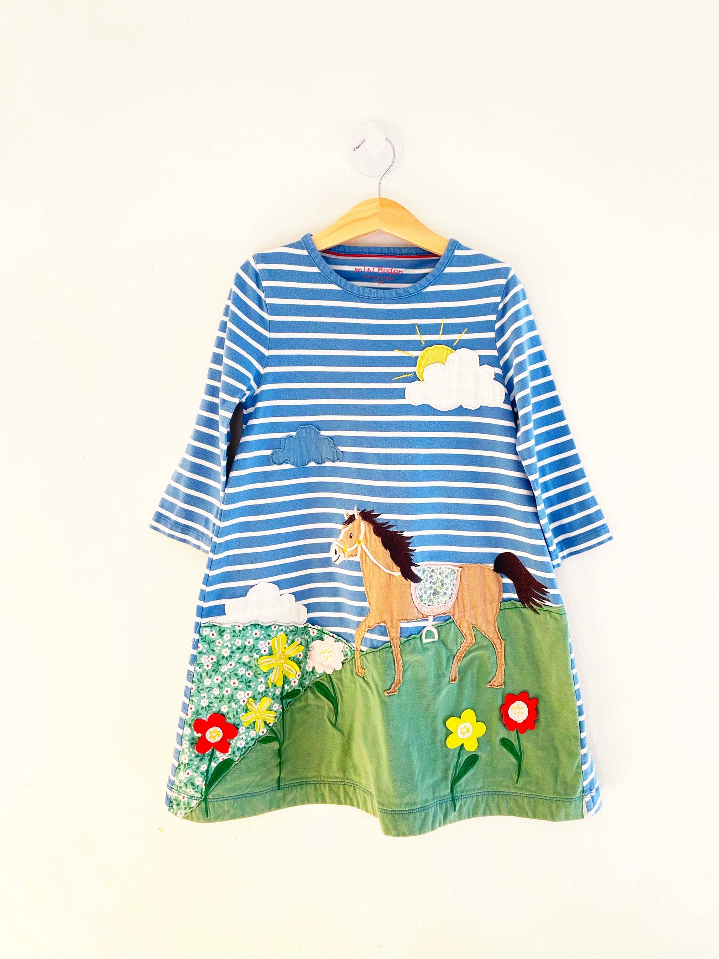 Mini Boden Meadow Appliqué Dress / 7-8Y