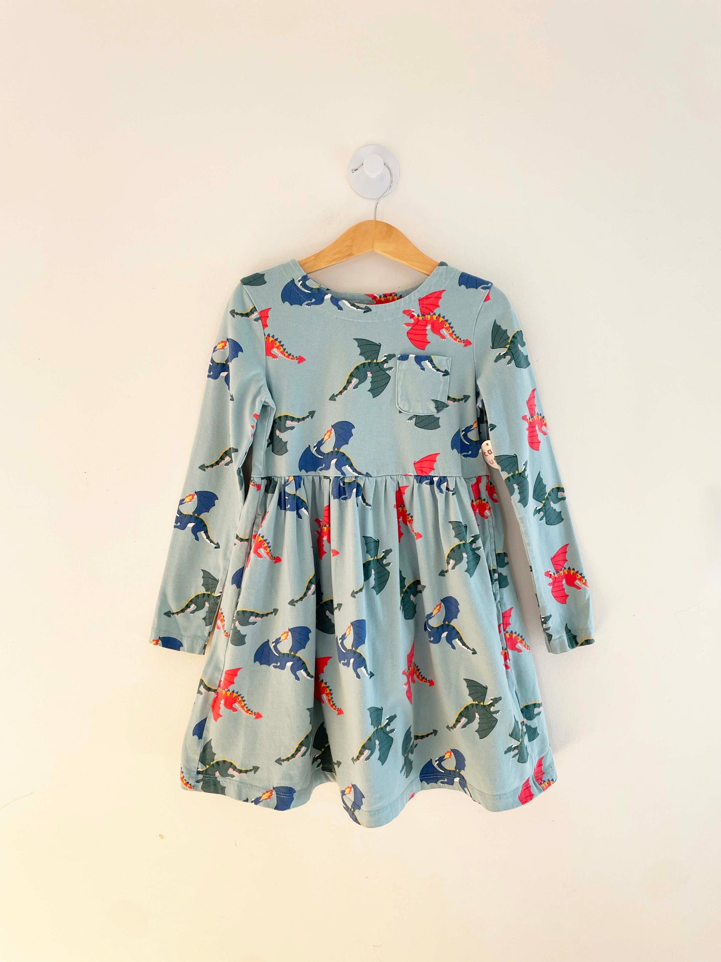 Mini Boden Dragon Print Dress / 7-8Y