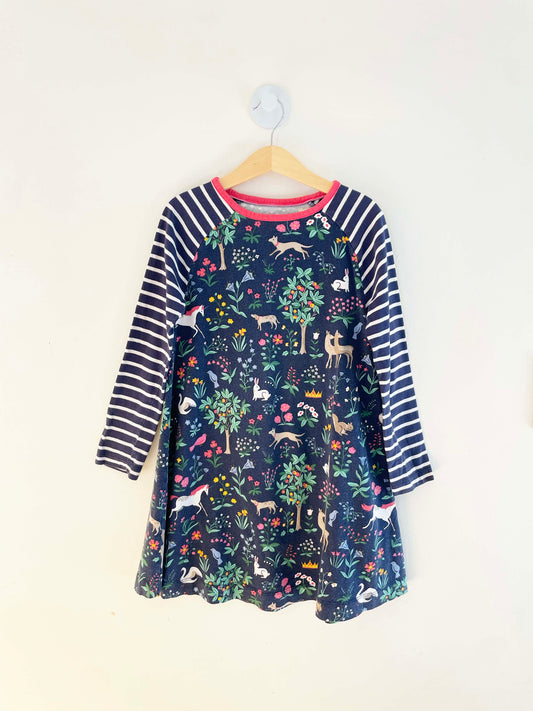 Mini Boden Nature Print Dress / 7-8Y