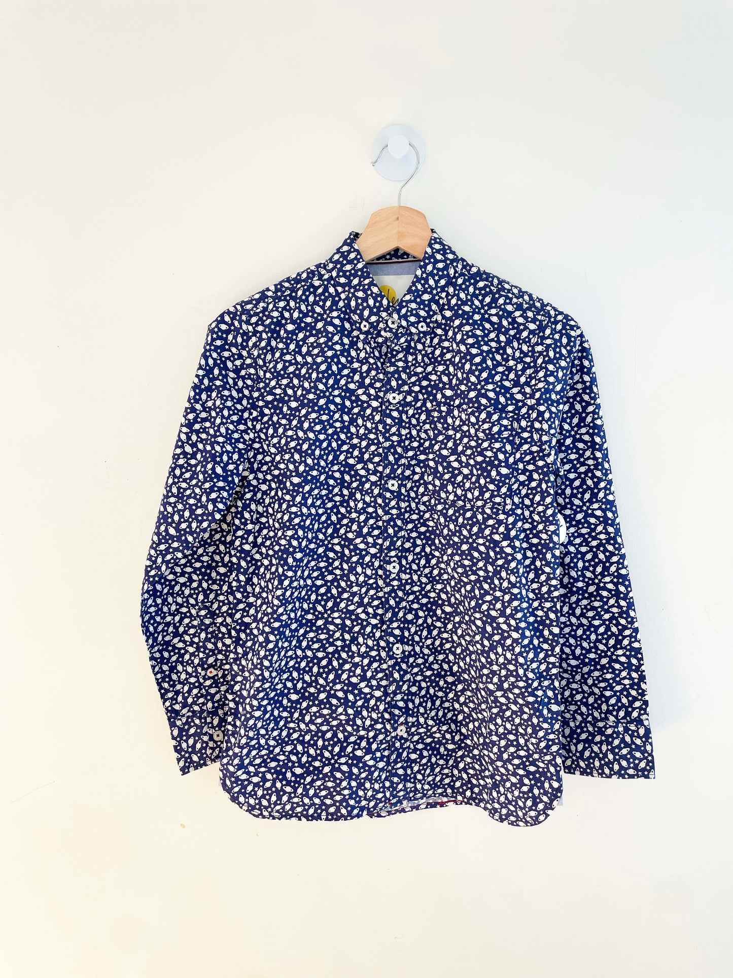 Mini Boden Saturn Print Button Down / 11-12Y