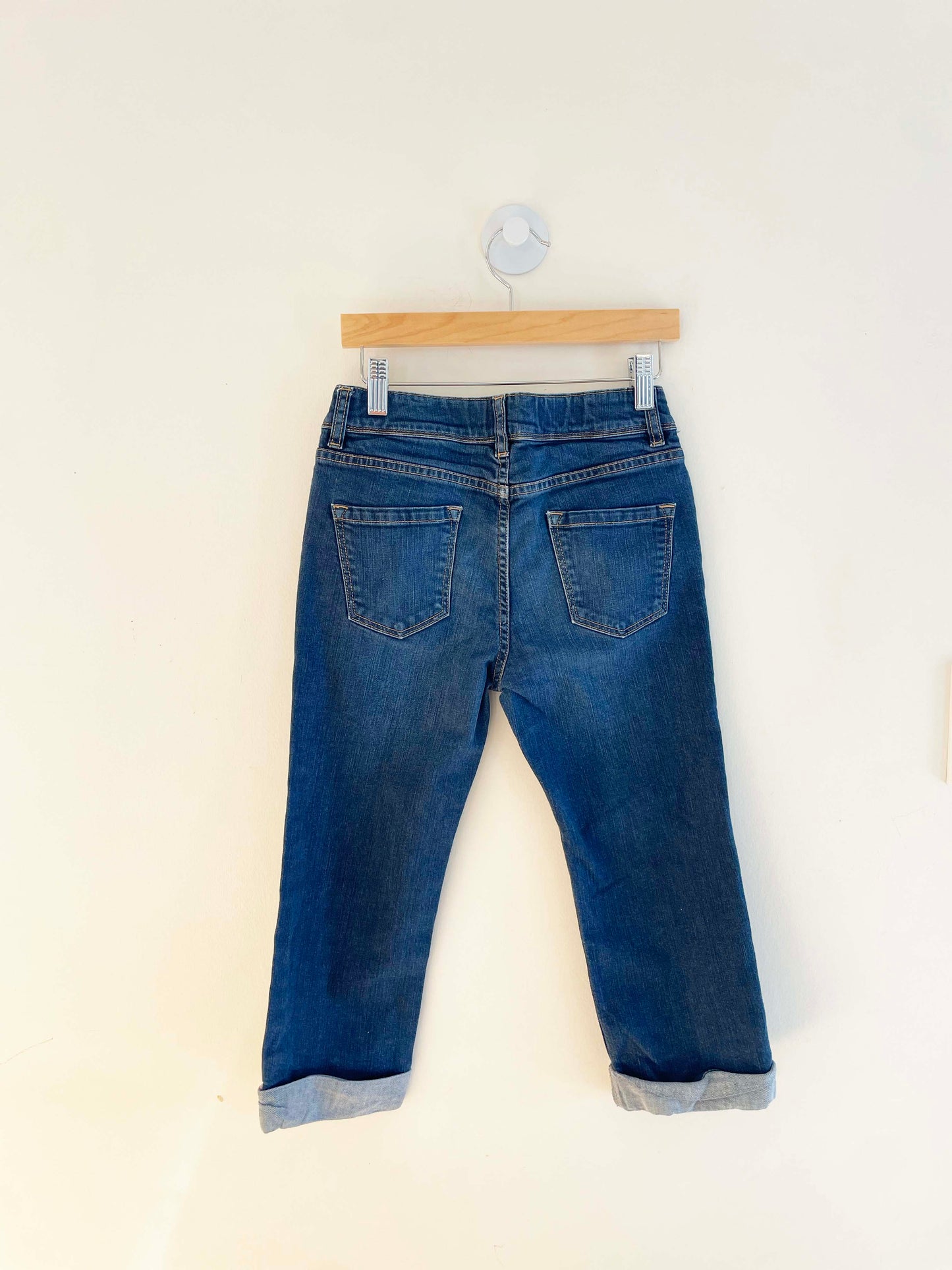 Mini Boden Floral Lined Cropped Jeans / 11Y