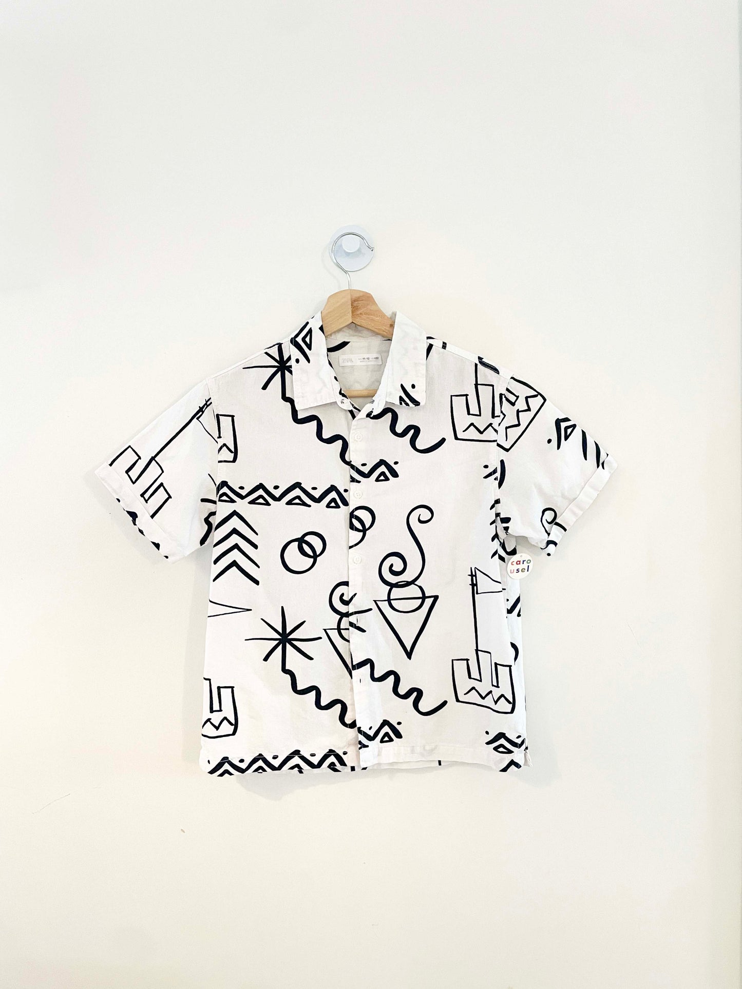 Zara Doodles Button Down Shirt / 11-12Y