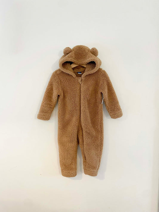 Old Navy Fuzzy Bear Hooded Jumpsuit / 18-24M