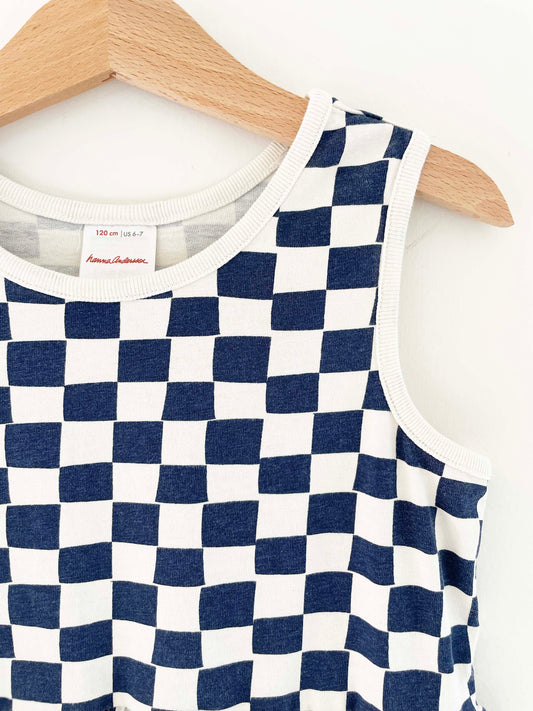Hanna Andersson Navy Checkerboard Dress / 6-7Y