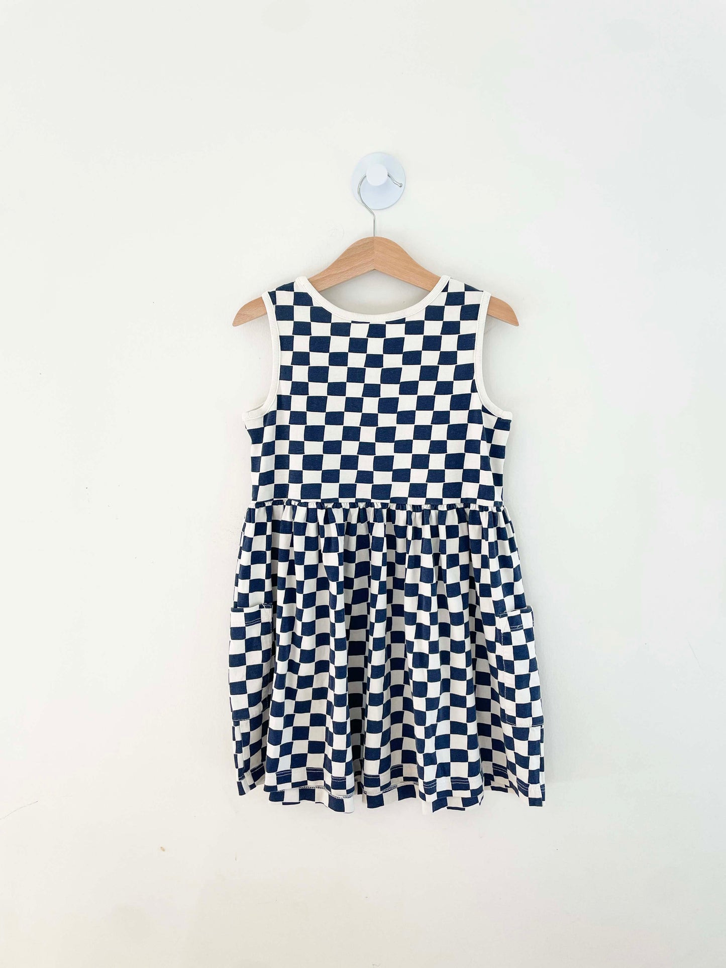 Hanna Andersson Navy Checkerboard Dress / 6-7Y