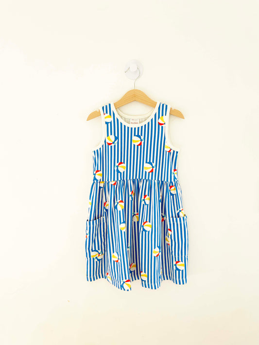 Hanna Andersson Striped Beach Ball Dress / 6-7Y