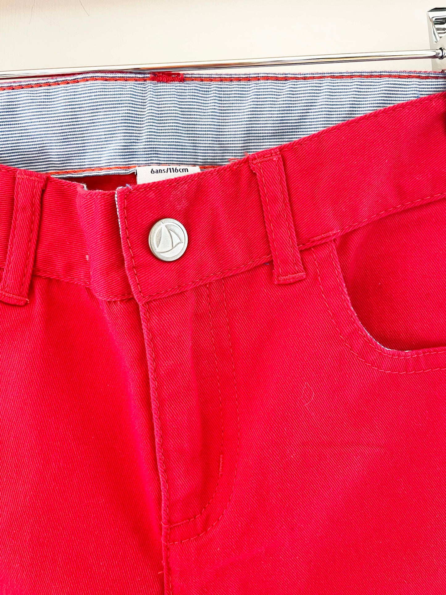 Petit Bateau Red Pants / 6Y