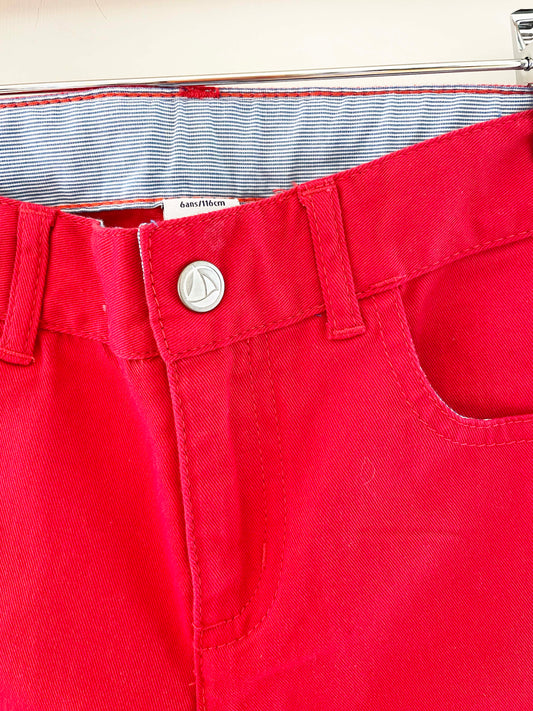 Petit Bateau Red Pants / 6Y