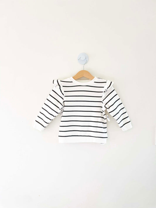 Primark Striped Ruffle Sweatshirt / 18-24M