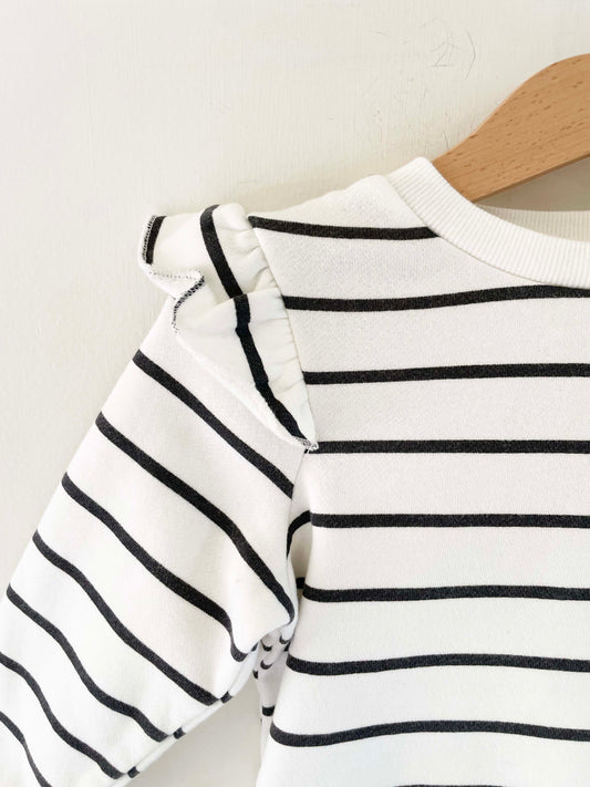 Primark Striped Ruffle Sweatshirt / 18-24M