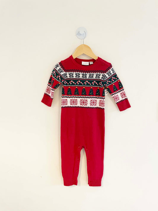 The Children’s Place Holiday Sweater Jumpsuit / 9-12M