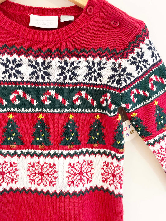 The Children’s Place Holiday Sweater Jumpsuit / 9-12M