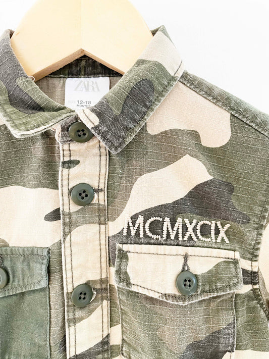 Zara Camo Shirt / 12-18M