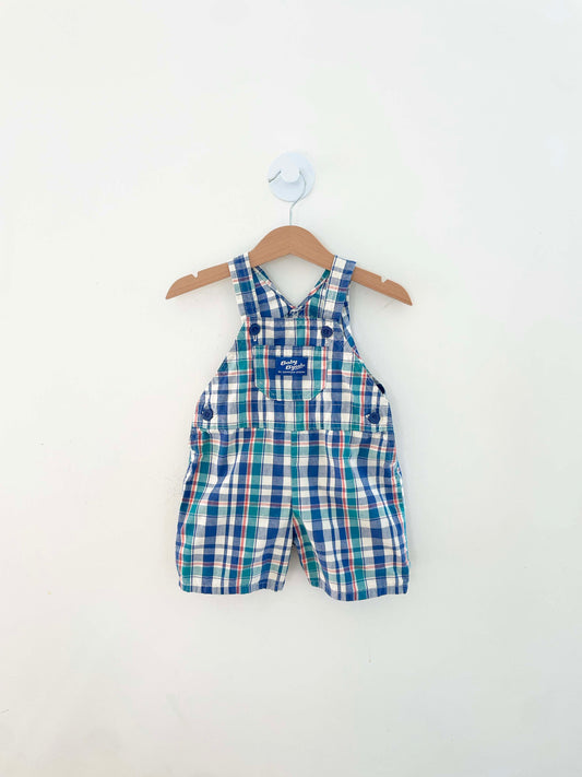 Baby B'Gosh Plaid Short Overall / 12M