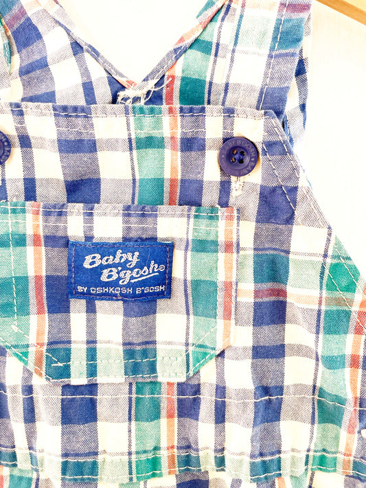 Baby B'Gosh Plaid Short Overall / 12M