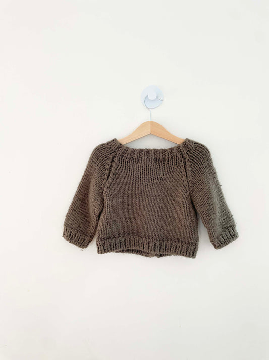 The Blueberry Hill Hand Knit Cardigan / 12-24M