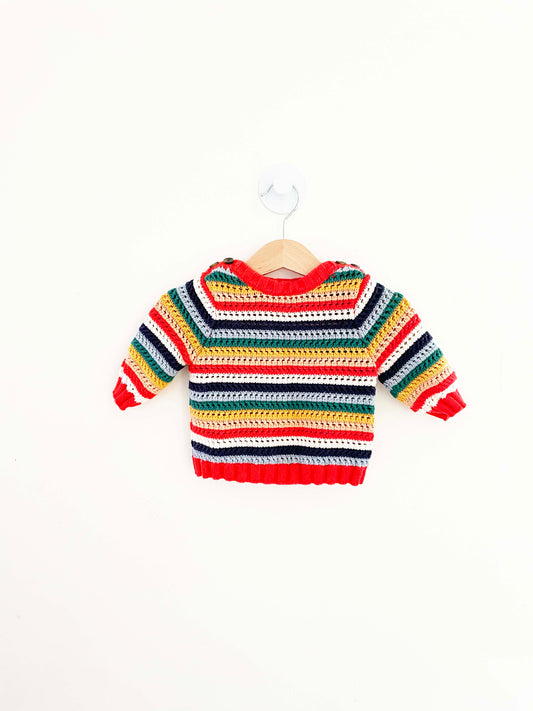Hanna Andersson Striped Knit Sweater / 0-3M