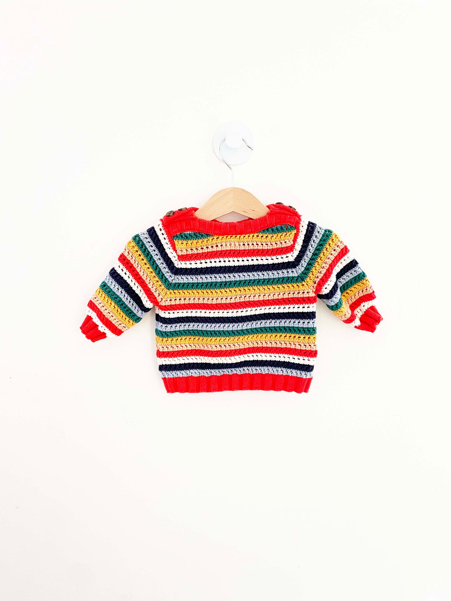 Hanna Andersson Striped Knit Sweater / 0-3M
