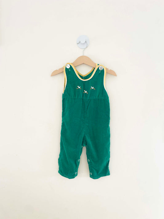 Assorted Brands Embroidered Birdies Corduroy Overall / 12-18M