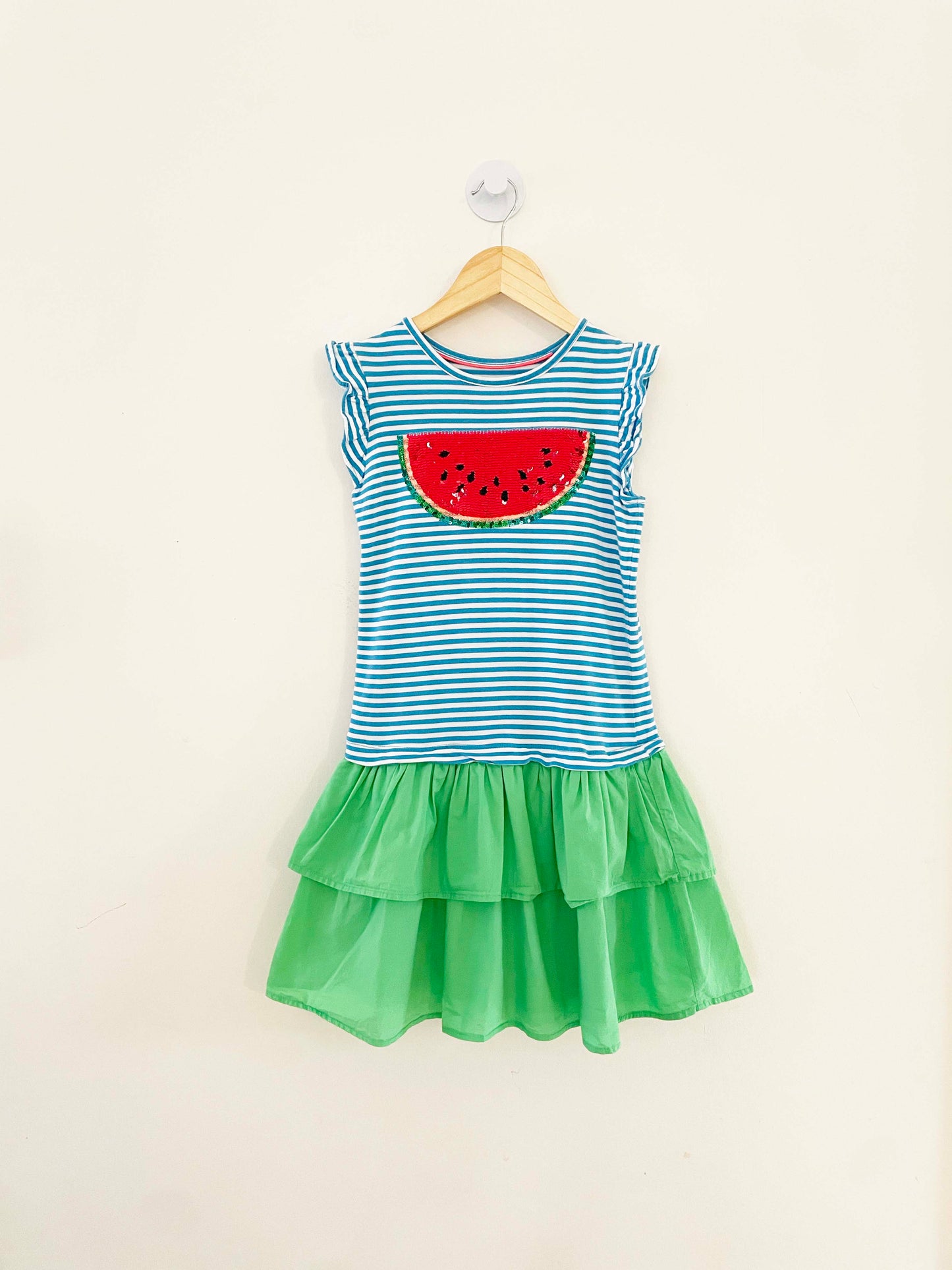 Mini Boden Sequin Watermelon Dress / 9-10Y