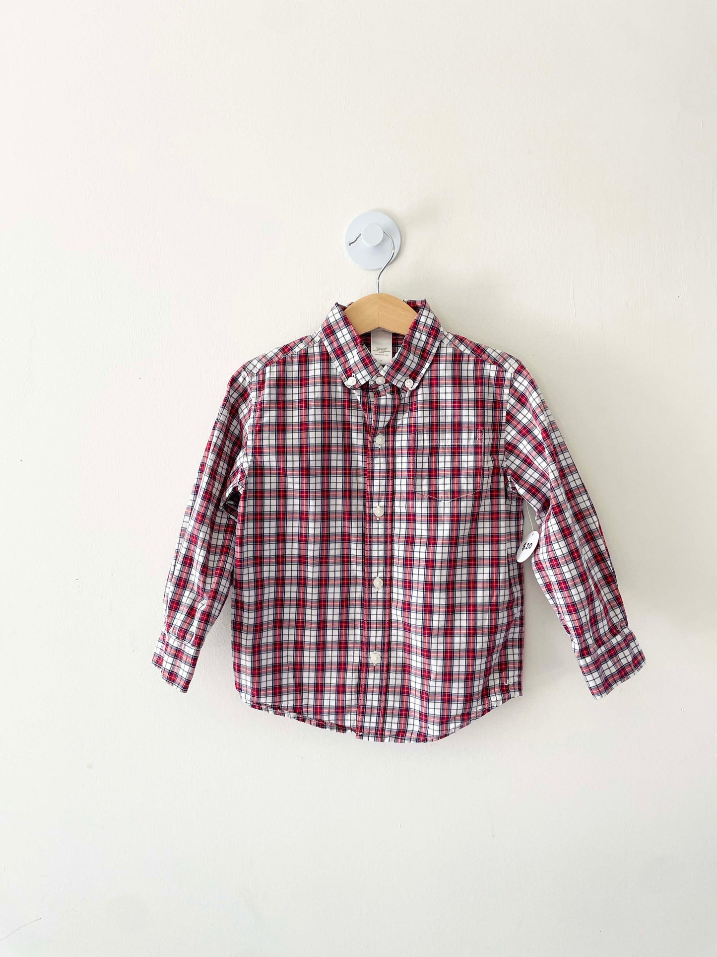 Janie & Jack Red Plaid Button Down / 3Y