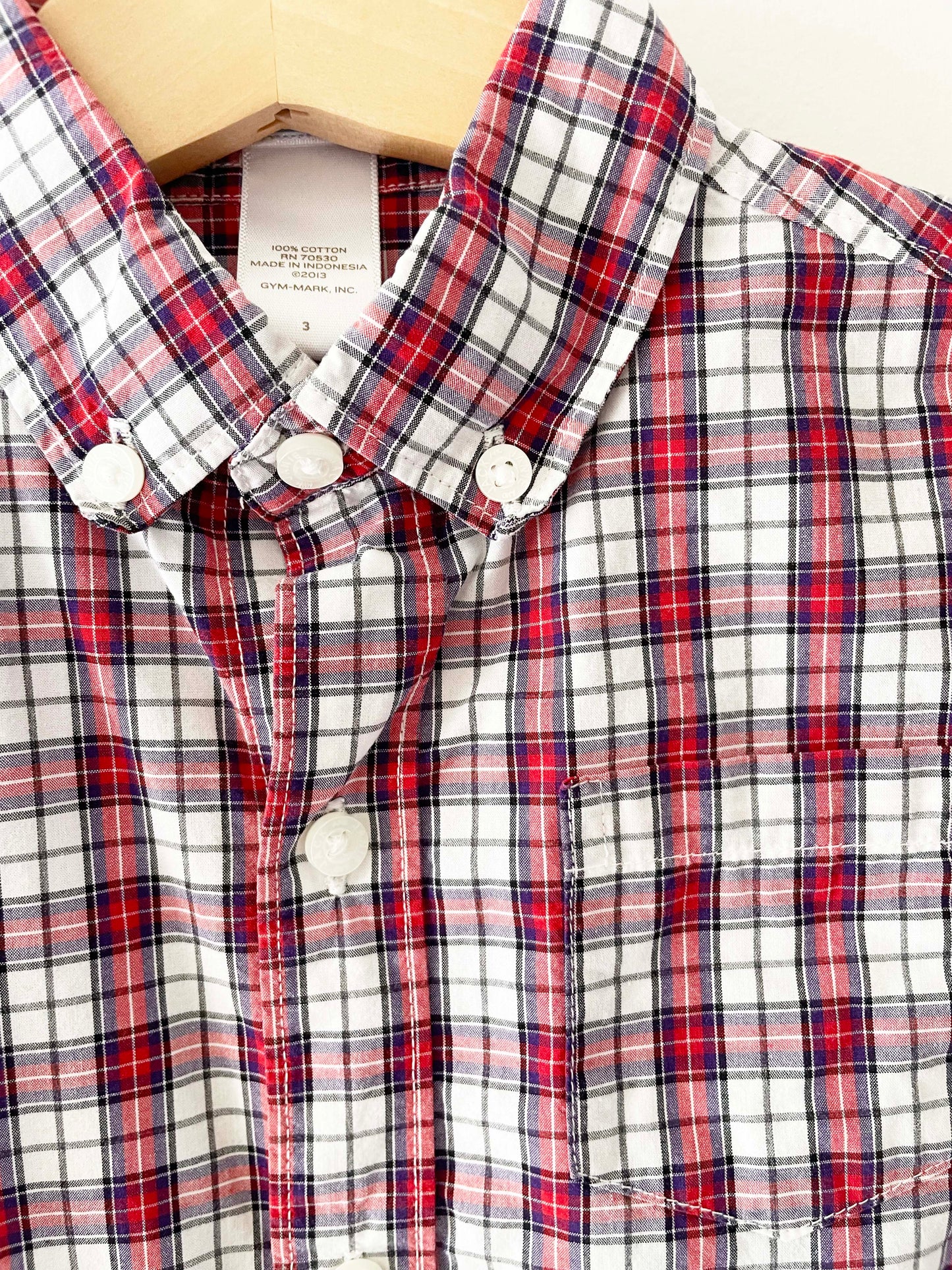 Janie & Jack Red Plaid Button Down / 3Y