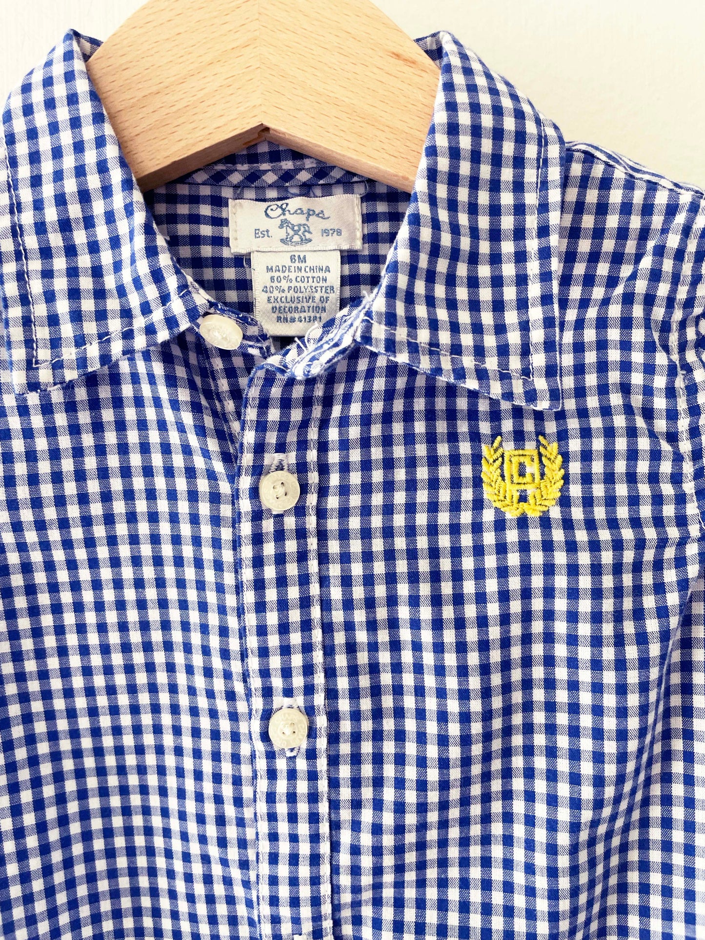 Chaps Gingham Romper / 6M