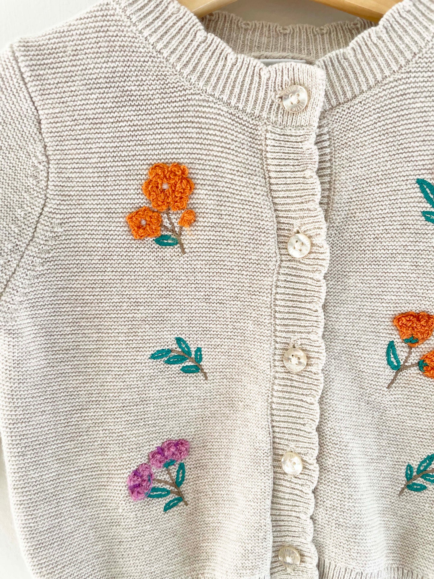 Little Me Embroidered Cardigan / 6M