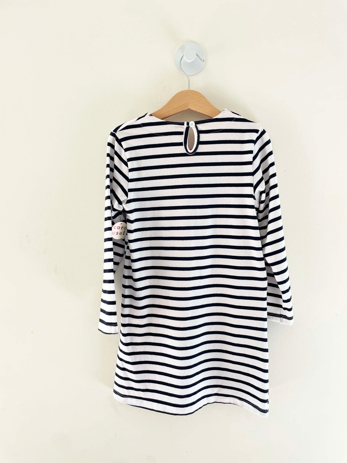 Assorted Brands Rainbow Appliqué Striped Dress / 6-7Y