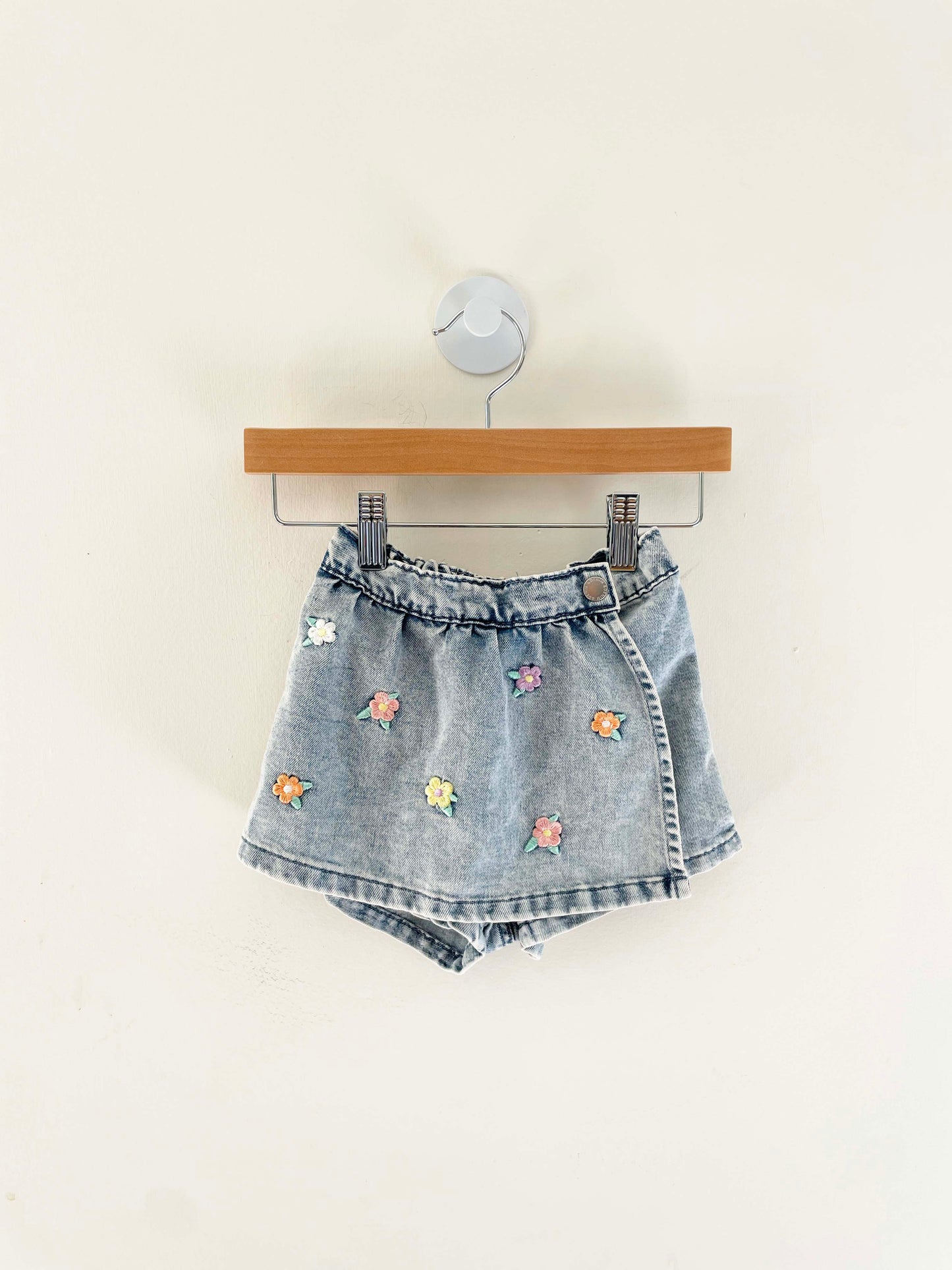 H&M Floral Denim Skort / 12-18M