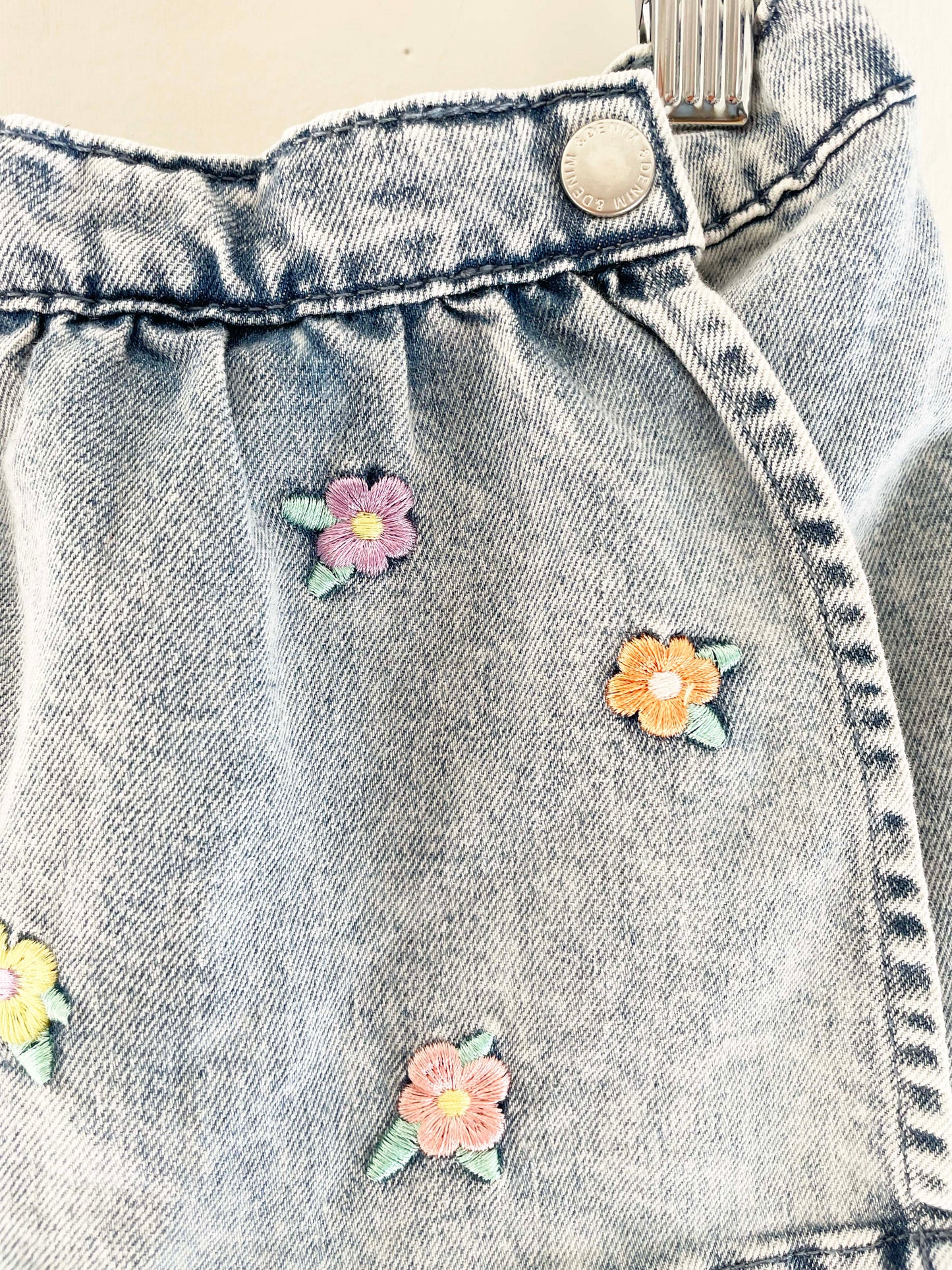 H&M Floral Denim Skort / 12-18M