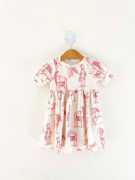 Pink Chicken Horse Dress / 18-24M