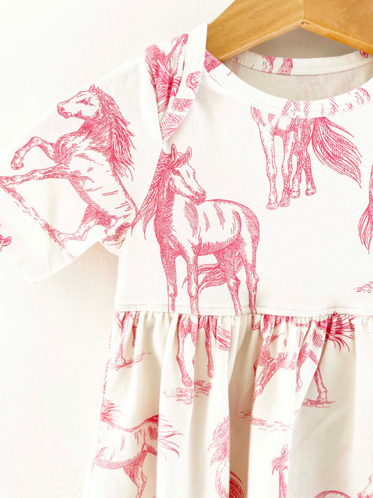 Pink Chicken Horse Dress / 18-24M