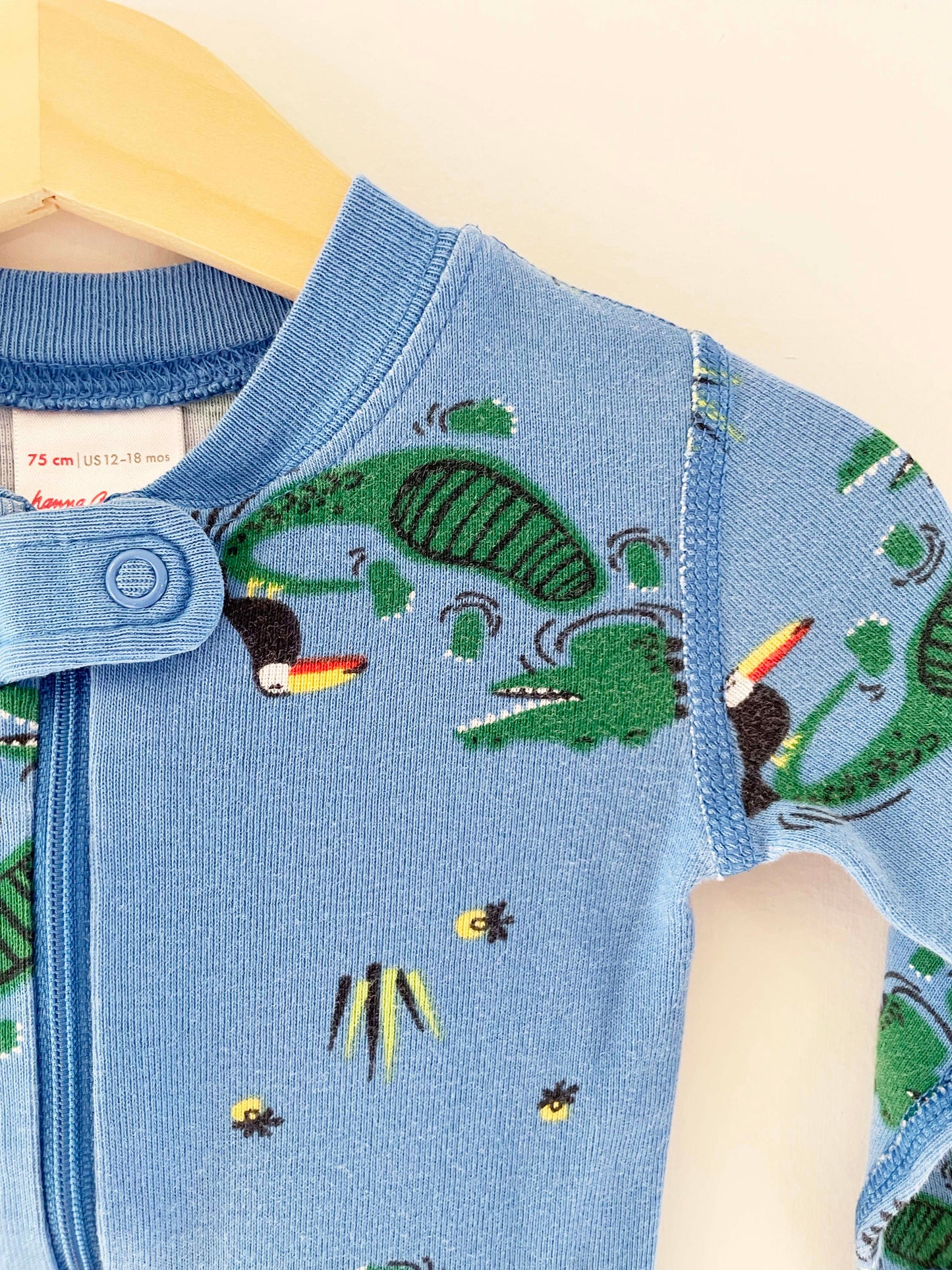 Hanna Anderrson Zip Up Onesie / 12-18M