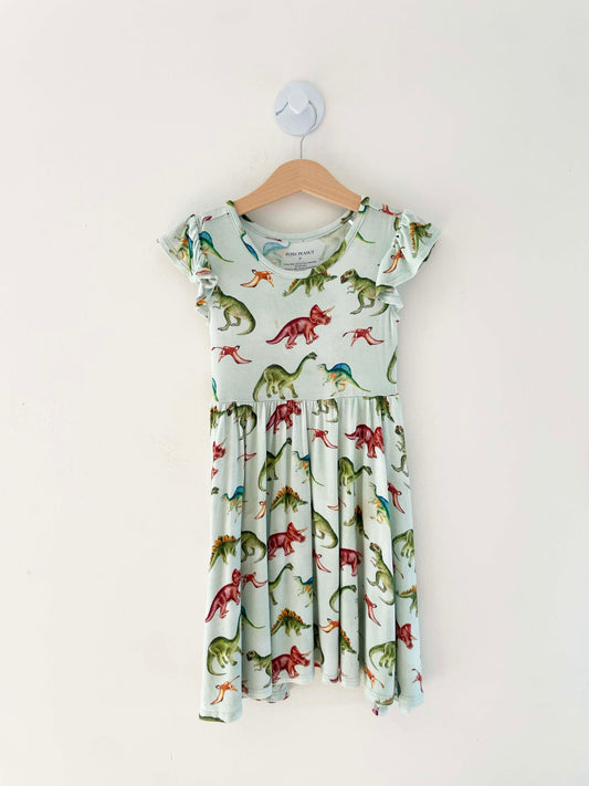 Posh Peanut Dino Dress / 3Y
