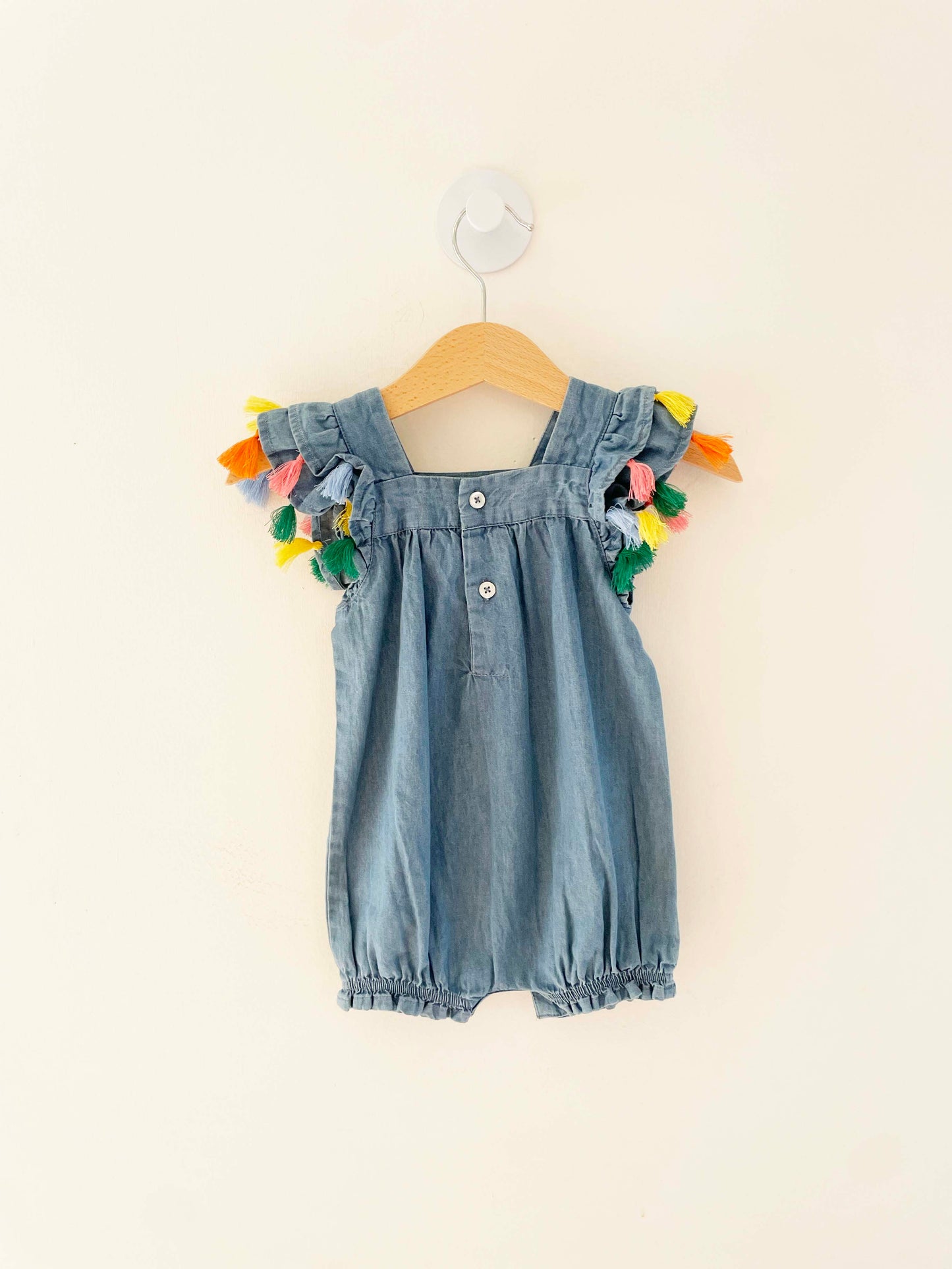 Mudpie Tassel Romper / 3-6M