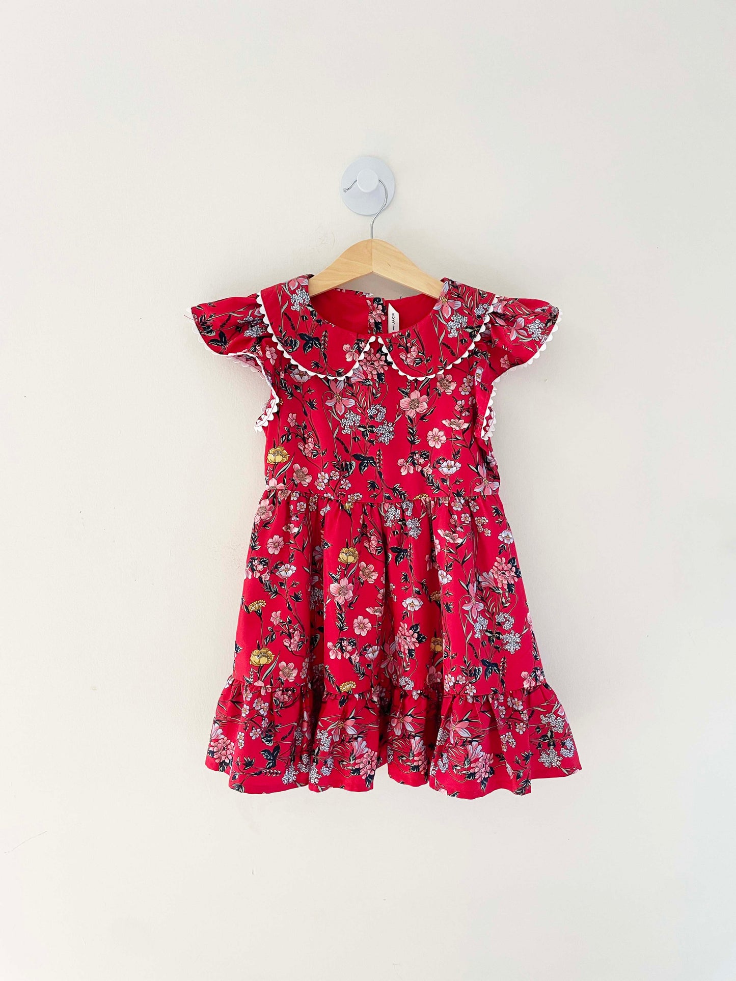 Janie and Jack Floral Ruffle Dress / 4Y