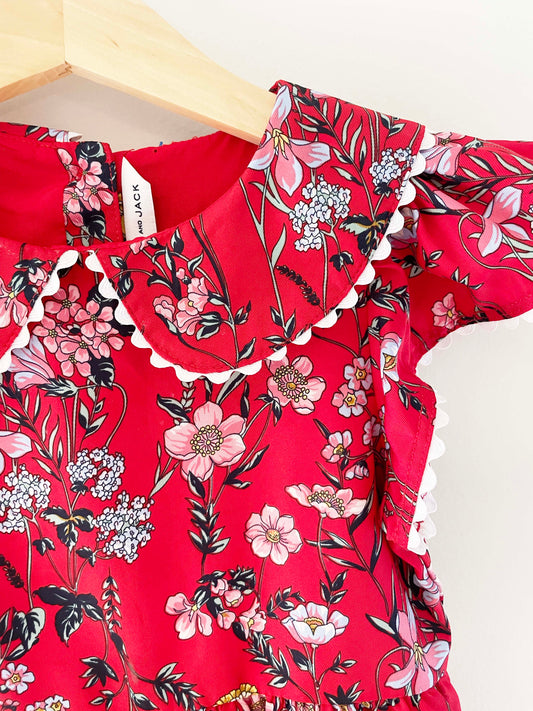 Janie and Jack Floral Ruffle Dress / 4Y