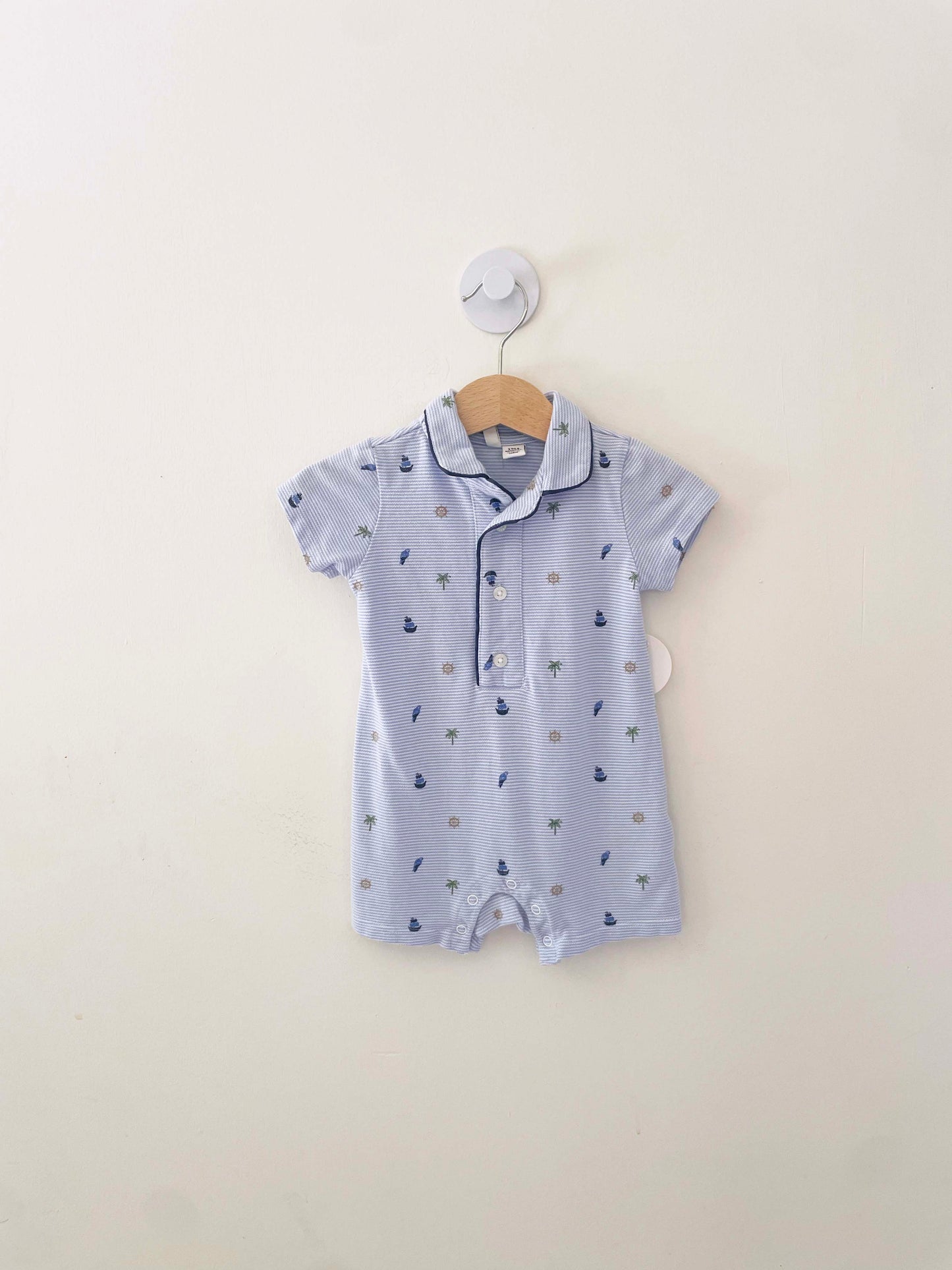 Janie & Jack Striped Icon Onesie / 3-6M