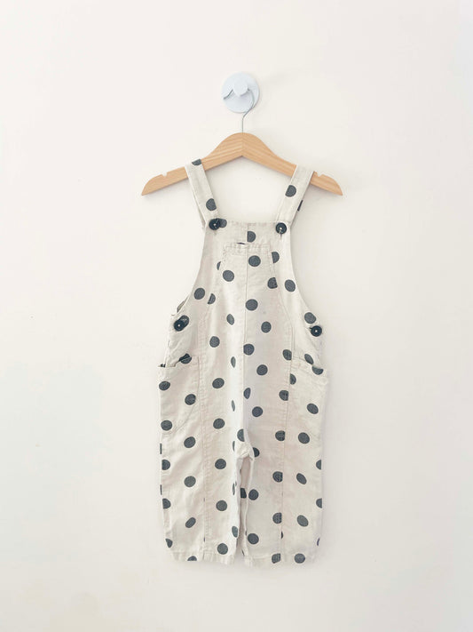 Zara Polka Dot Linen Overall / 18-24M