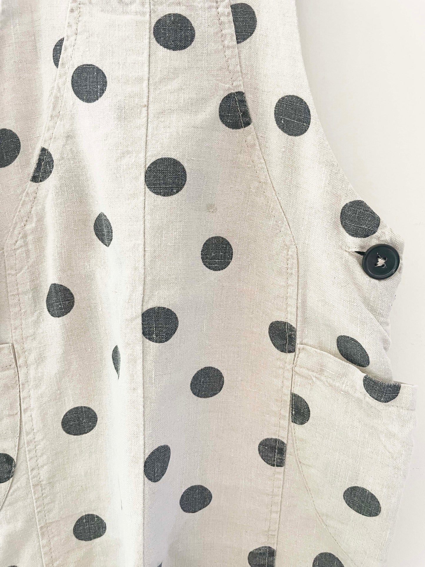 Zara Polka Dot Linen Overall / 18-24M