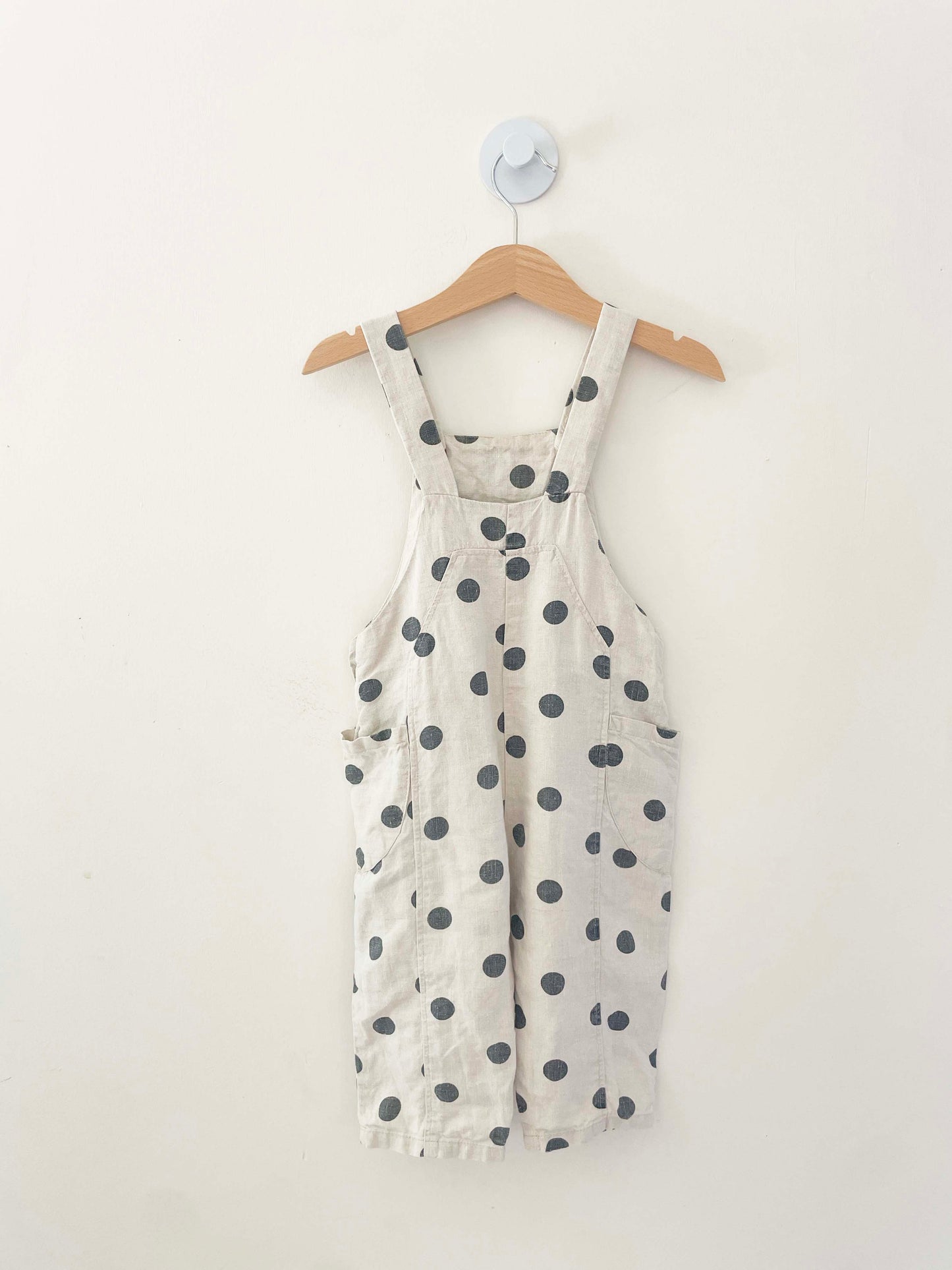 Zara Polka Dot Linen Overall / 18-24M