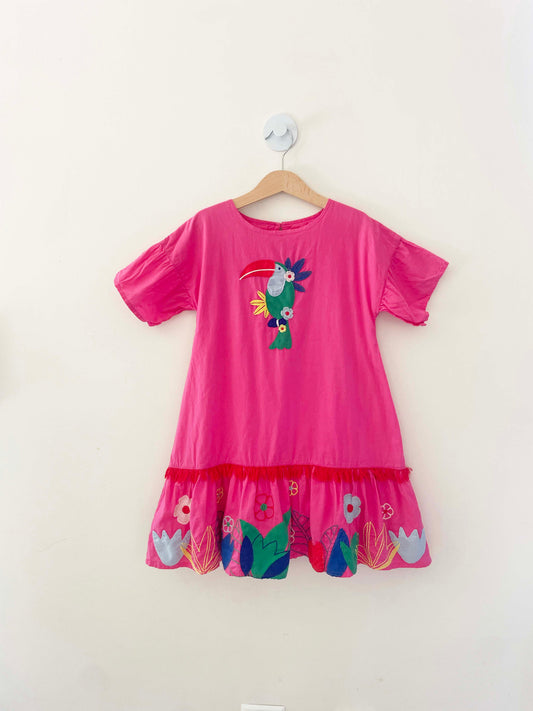 Mini Boden Toucan Dress / 7-8Y